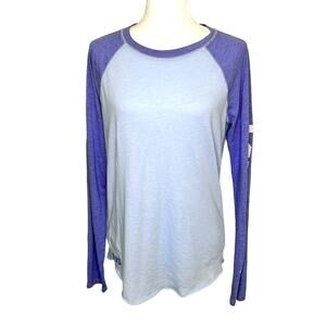 Victoria's Secret Blue Colorblock Baseball Style Raglan Sleeve T-shirt